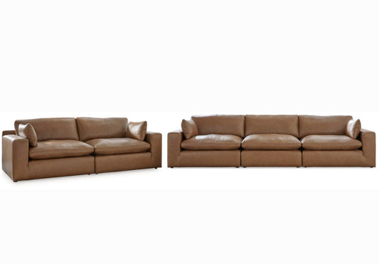 Emilia Caramel GENUINE LEATHER Modular Sofa and Loveseat 3090146