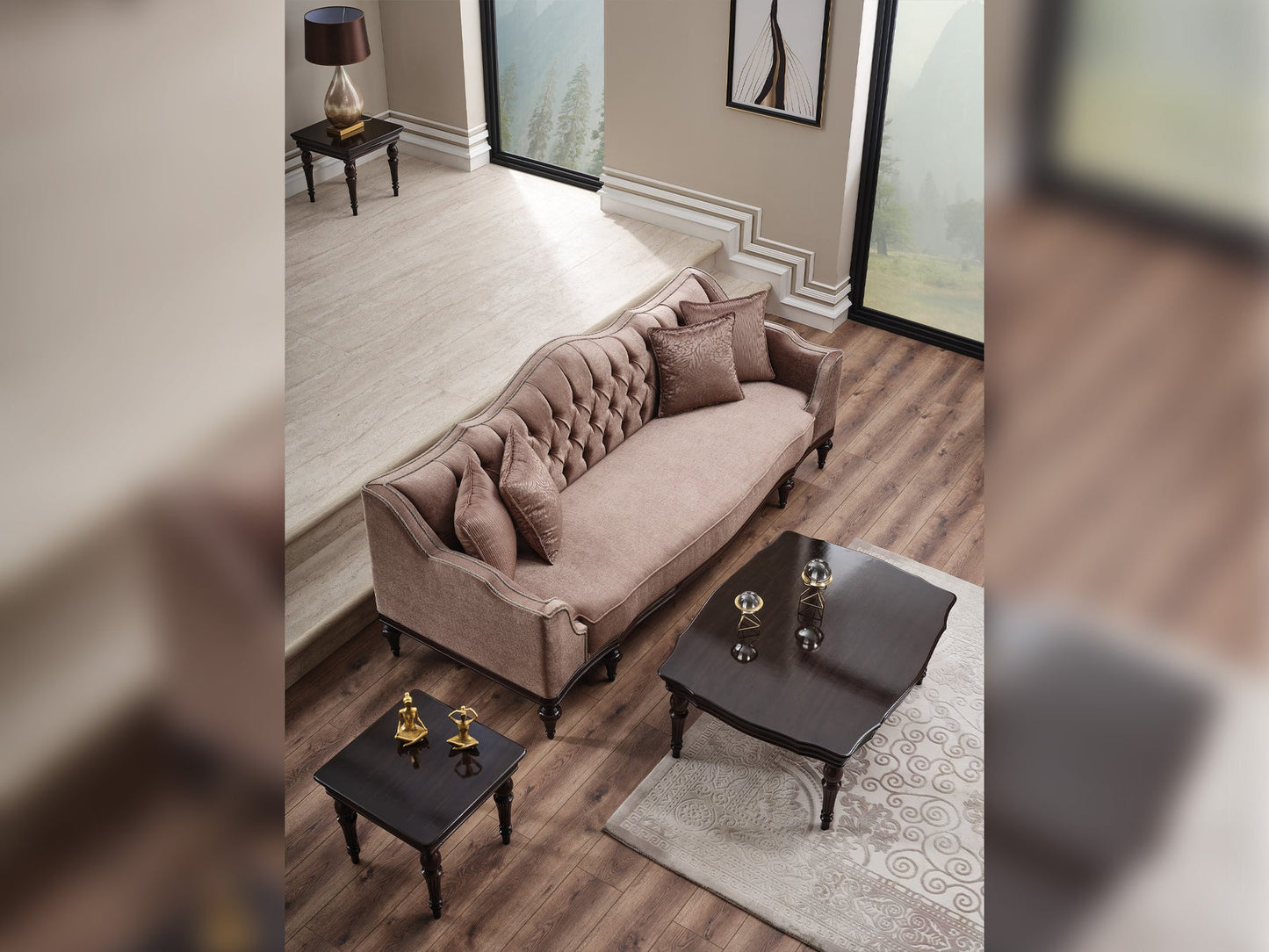 Zumrut 3-pieces (Sofa & Loveseat & Chair) Livingroom Set Light Brown