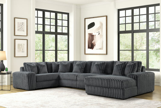 Seasons2 Charcoal OVERSIZED 5pc Sectional