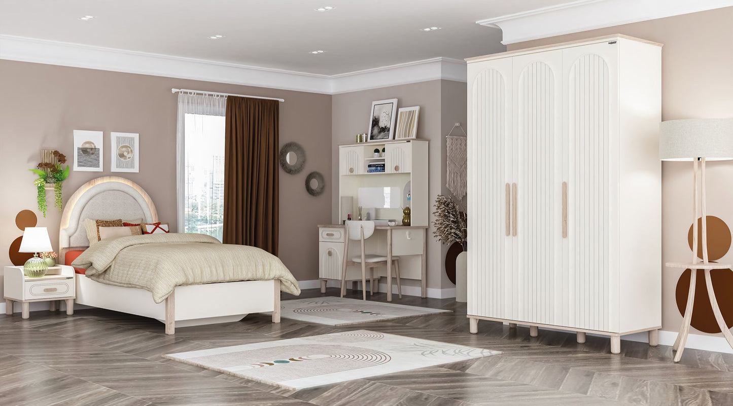 Bohemsoft Kids Room Set (Twin Bed &  Study Desk &  Nightstand)