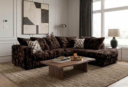 Mamba Chocolate Fabric Sectional
