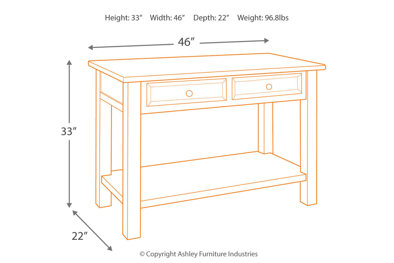 Tyler Creek Grayish Brown/Black Sofa Table T736