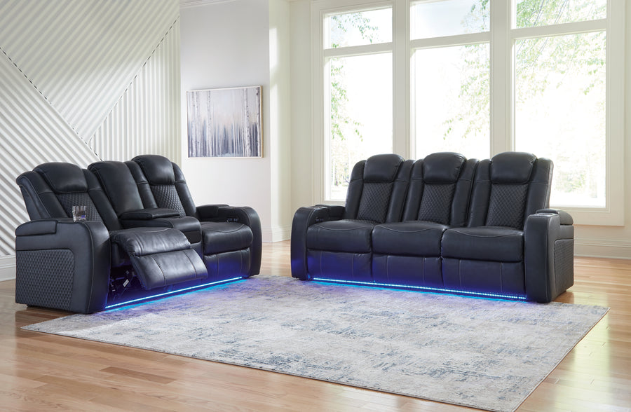 Fyne-Dyme Sapphire Power Reclining Sofa and Loveseat 36603