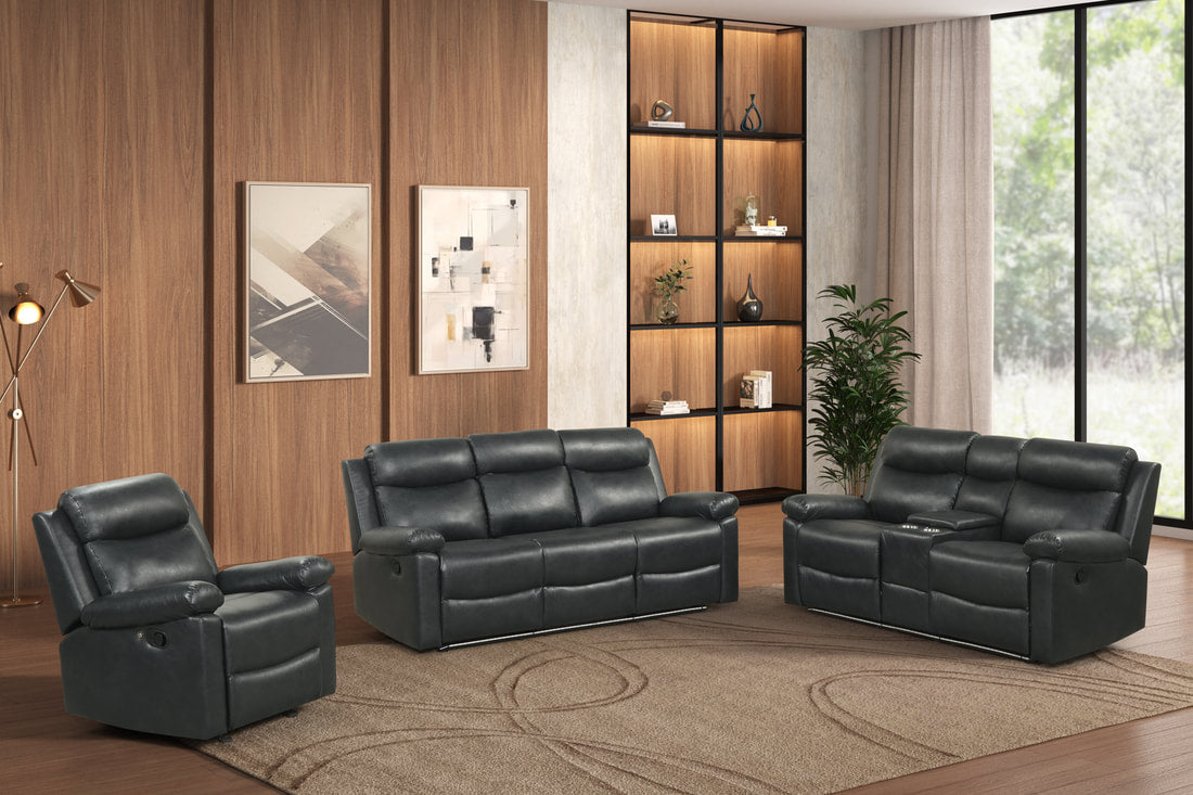 Isabel Black Leather Reclining Set
