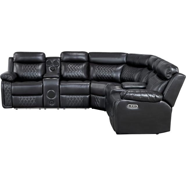 Cipher Black POWER/LED/BLUETOOTH SPEAKERS/SUBWOOFER Sectional 8315