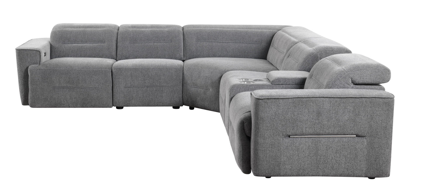 Nexus Dark Grey Fabric POWER Sectional MI-1265
