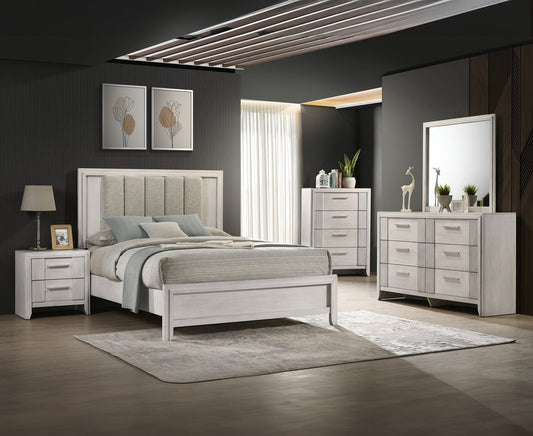 Carlton White Mist Upholstered Bedroom Set B5552