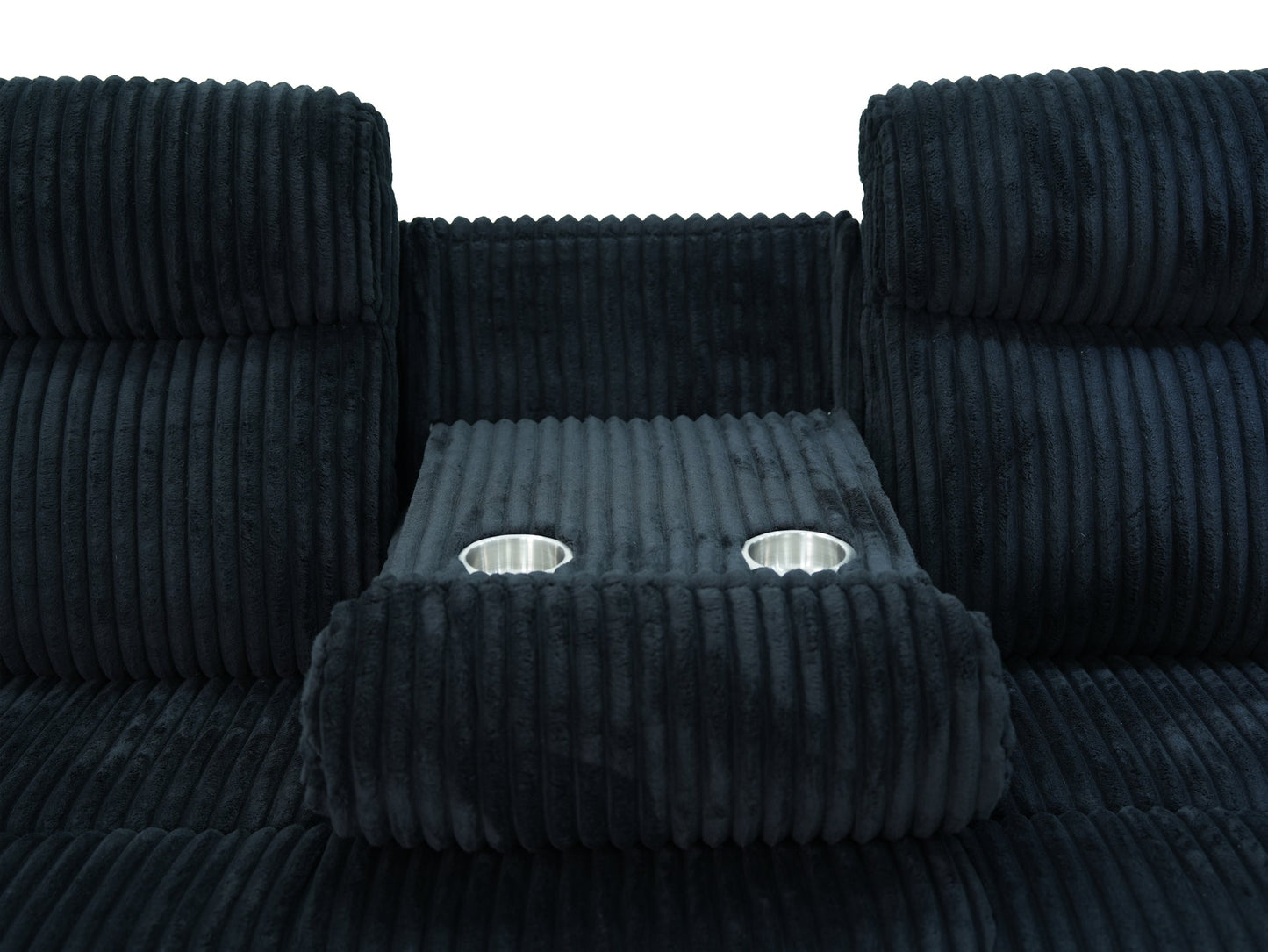 Grace Black Corduroy 3pc Reclining Living Room Set  S8585