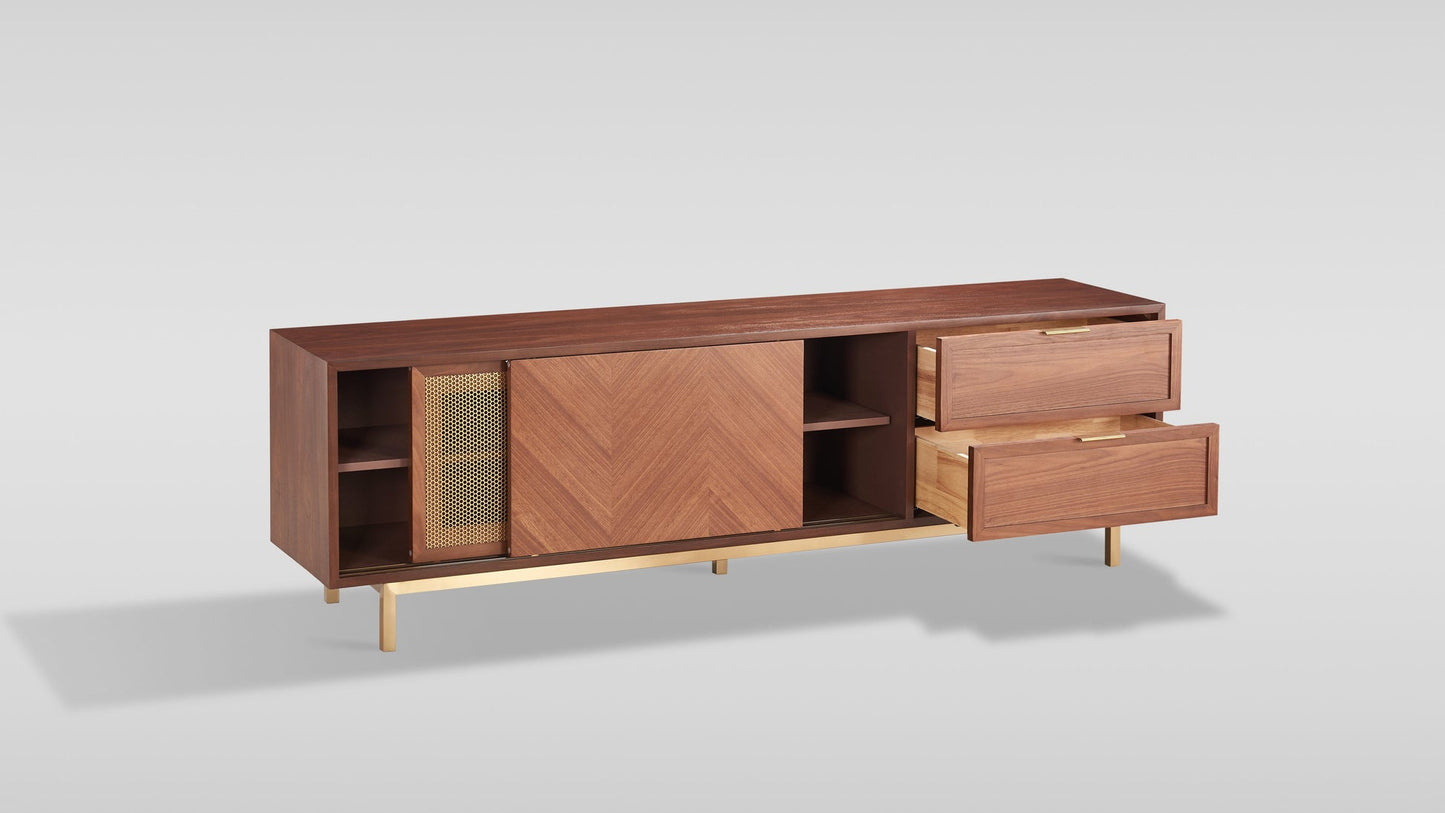 Milana Walnut/Gold 71" TV Stand