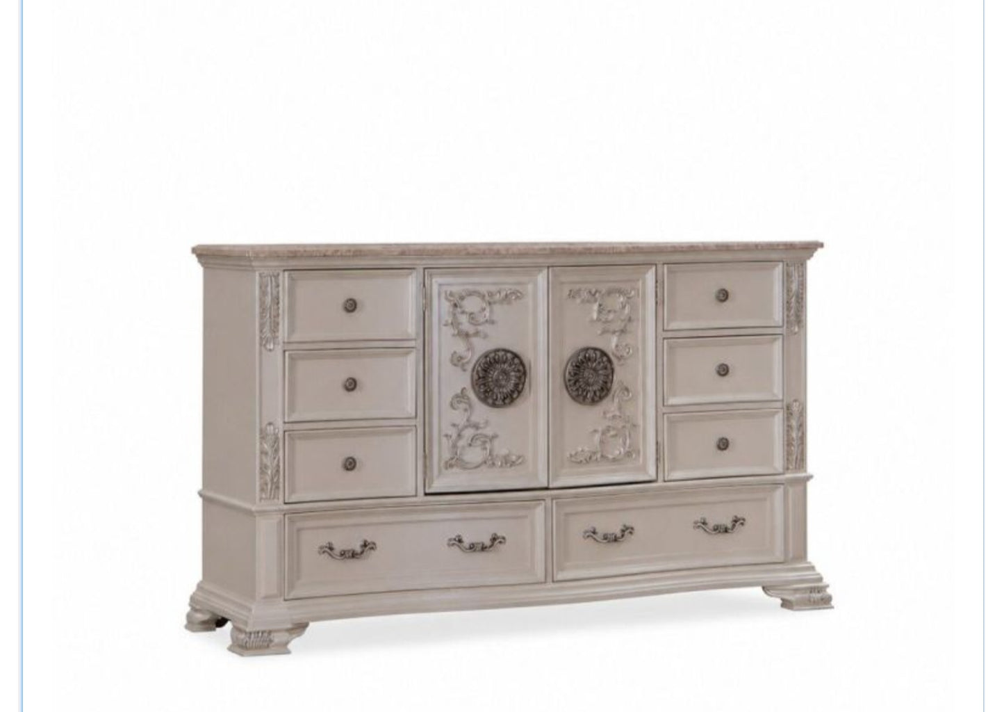 Santa Monica Pearl White Luxury Bedroom Set
