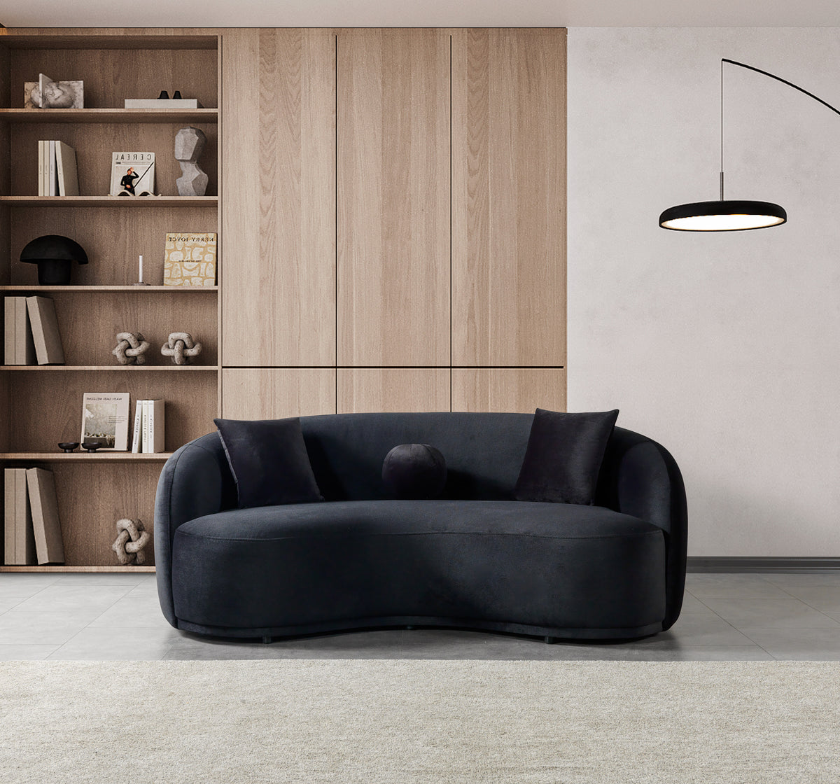 Bonita Black Velvet Living Room Set