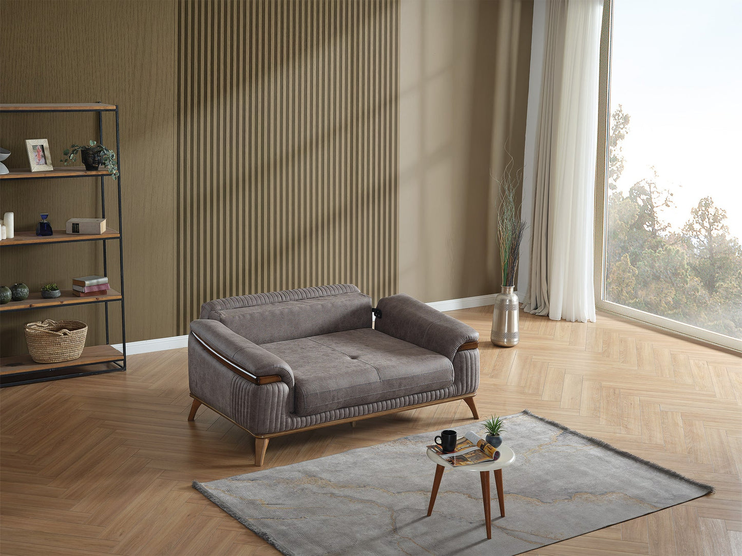 Beta 3-pieces (Sofa & Loveseat & Chair) Livingroom Set Fume