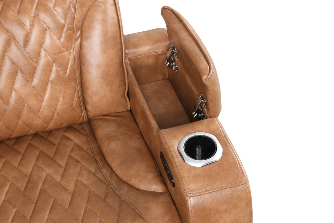 Barcelona Brown POWER/LED/BLUETOOTH SPEAKERS Sectional