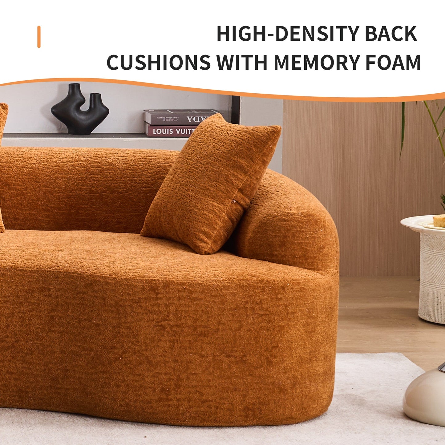 Pryys Compression Sponge Sofa Orange Curved Modular Sectional