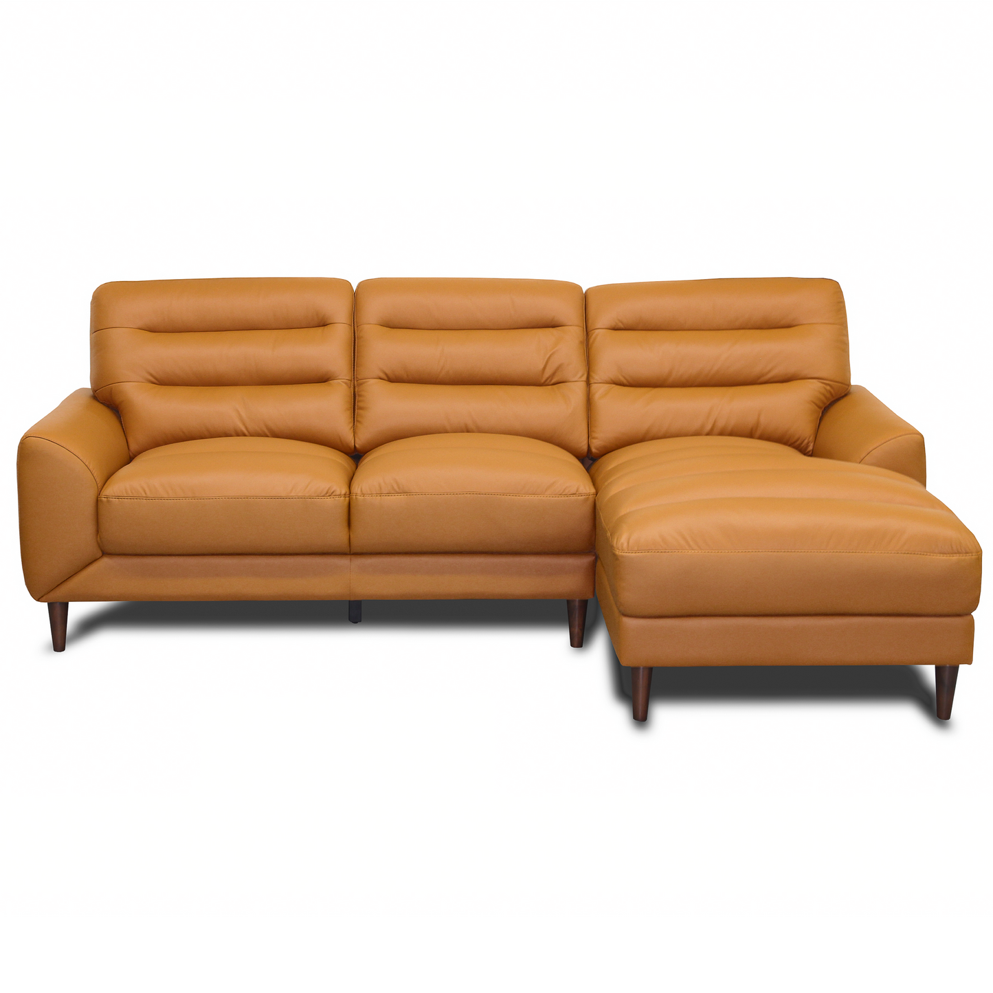 Clarion Tan Genuine Leather Sectional Sofa
