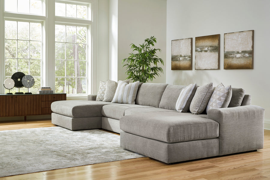 Avaliyah Ash 4pc Double Chaise Sectional 58103