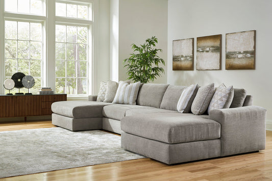 Avaliyah Ash 4pc Double Chaise Sectional 58103