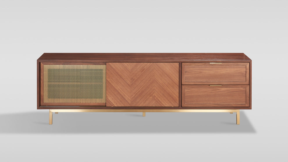 Milana Walnut/Gold 71" TV Stand