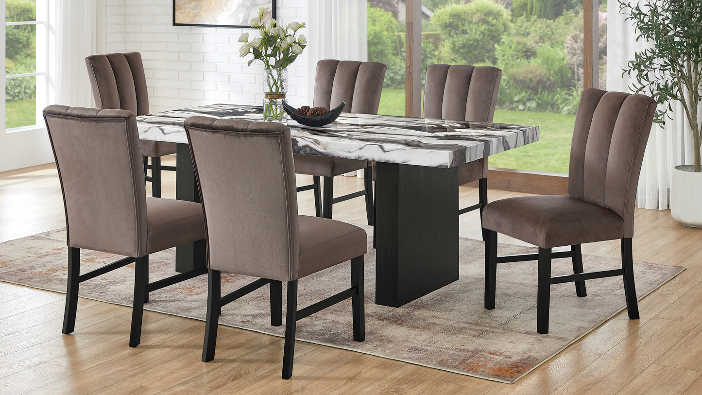 Cosmo Brown/Black 6pc Dining Room Set D195