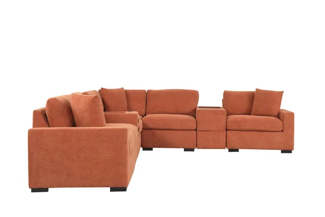 Barista Rust BLUETOOTH SPEAKERS 8pc Modular Sectional Set