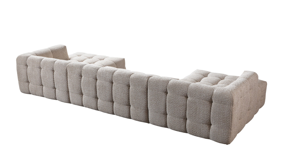 Ivy Sand Boucle Double Chaise 146" Sectional