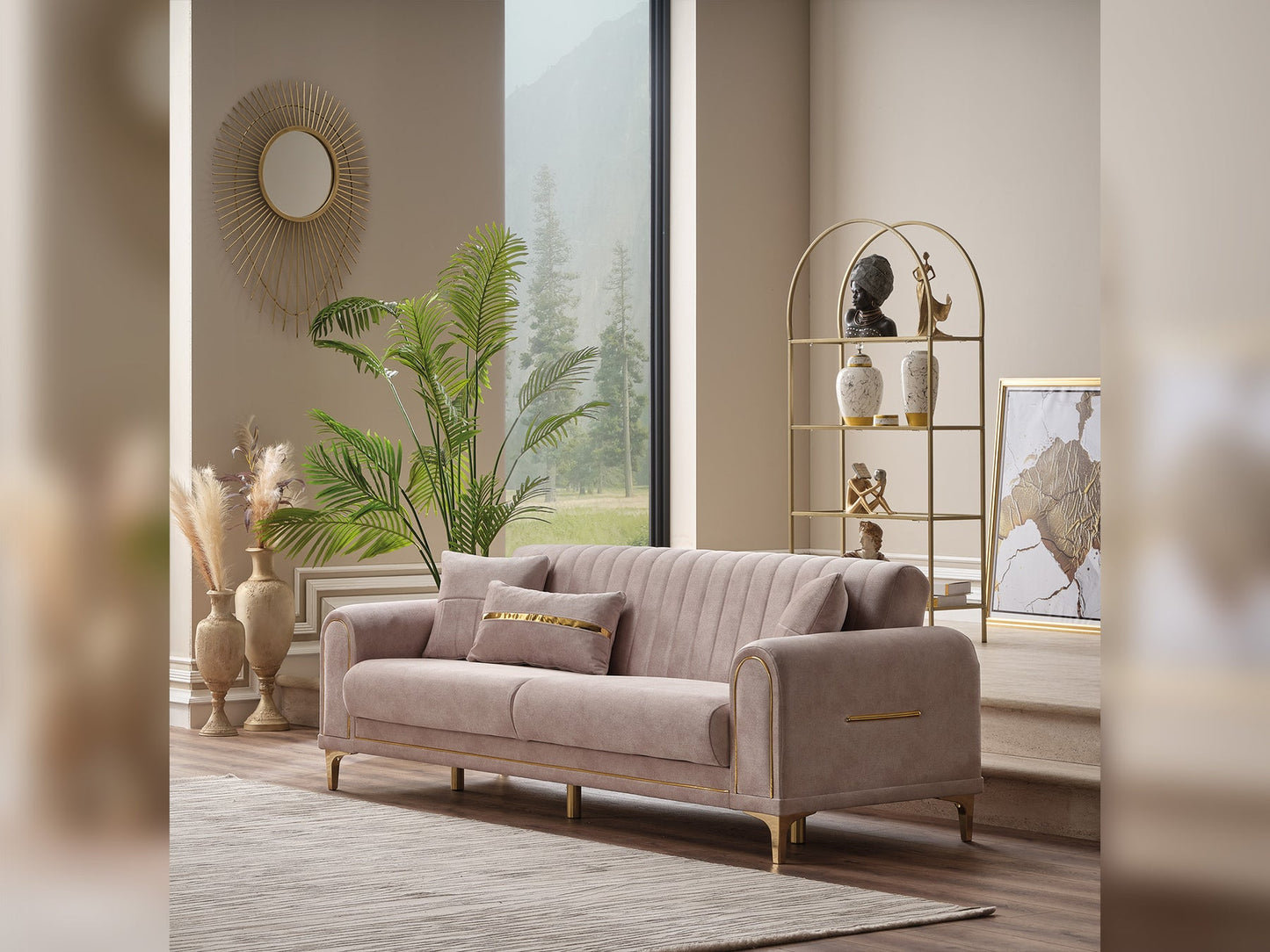 Orion 3-pieces (Sofa & Loveseat & Chair) Livingroom Set Cream