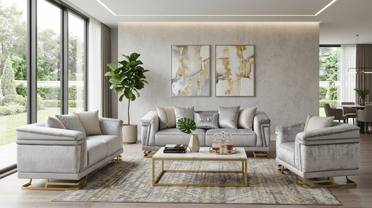 Amalfi Grey Fabric Living Room Set S1010