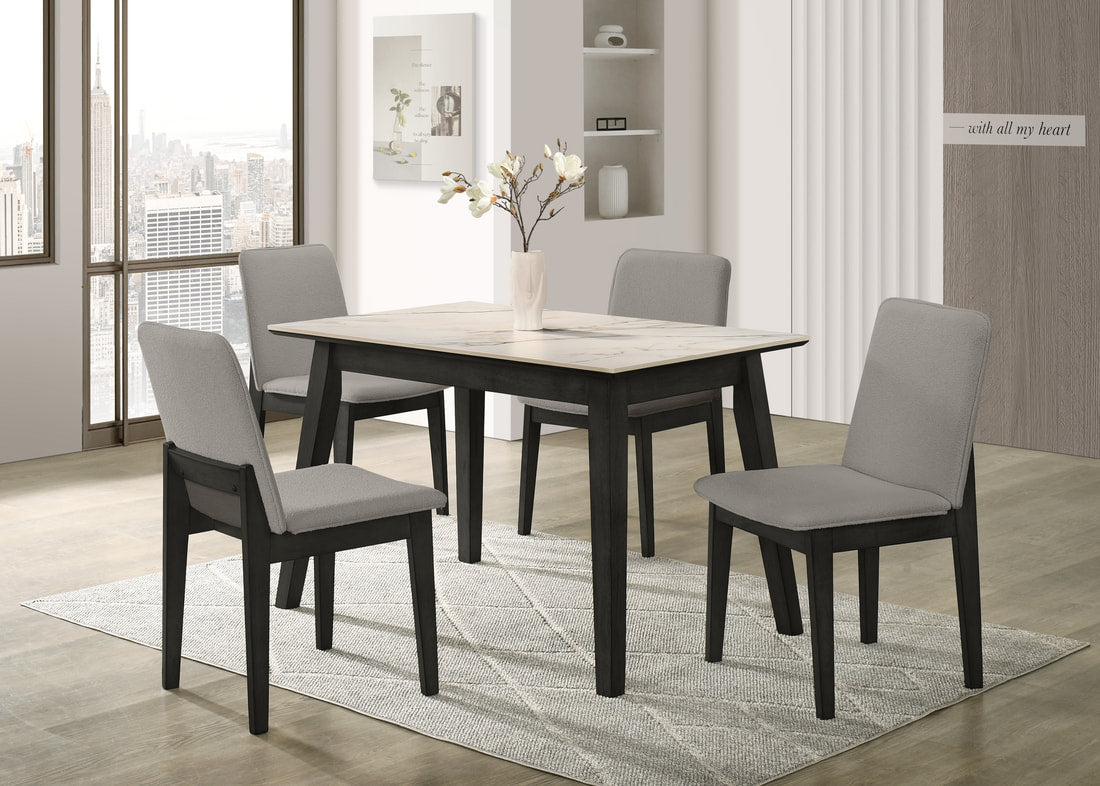 Alan20 Grey (Porcelain Table Tab) 5pc Dining Room Set