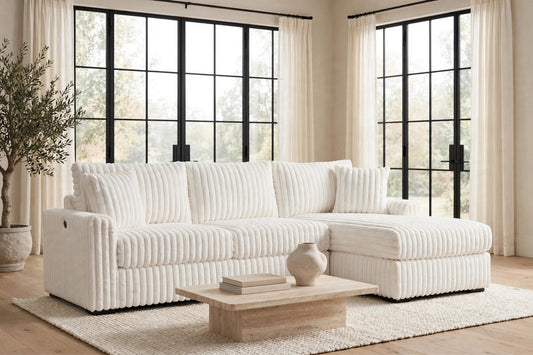 SOL Beige Corduroy Reversible Sectional