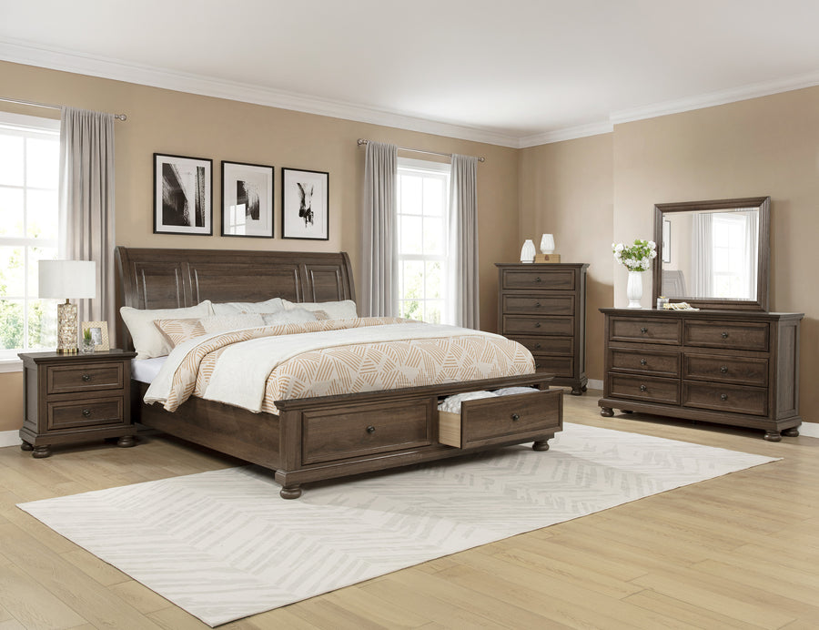 Claribelle Brown Storage Sleigh Bedroom Set B1810