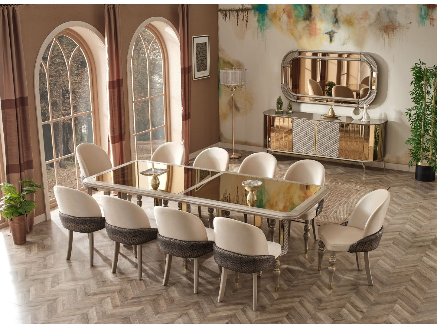 Madrid Diningroom Set(79"Dining Table & 6 Dining Chair)
