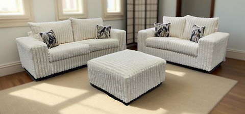 Texan Ivory Corduroy OVERSIZED Living Room Set S320