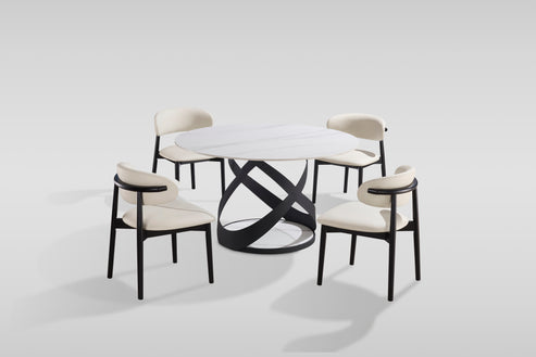 Dimi White/Black 5pc Dining Room Set D1550