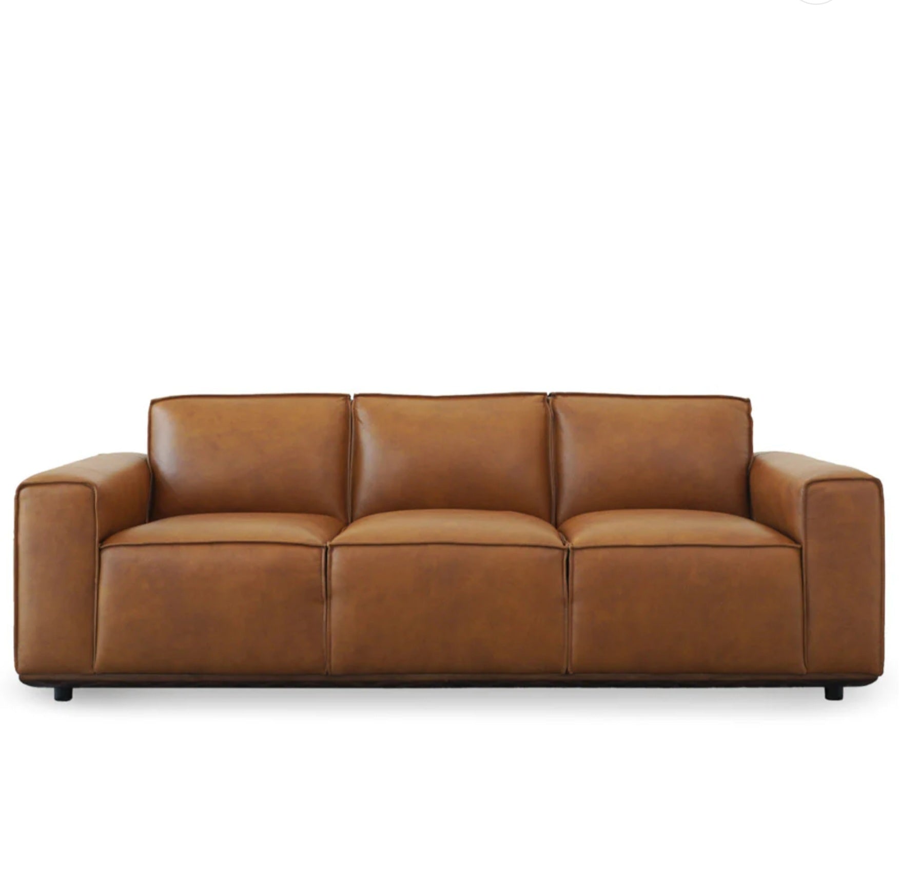 Hanky Mid-Century Modern Geniune Tan Leather Sofa – Harwin Furniture