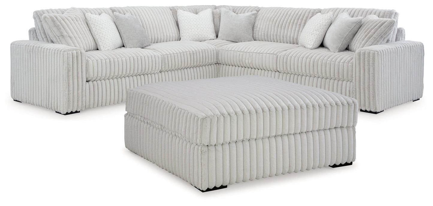 Stupendous Alloy 3pc Sectional with Ottoman