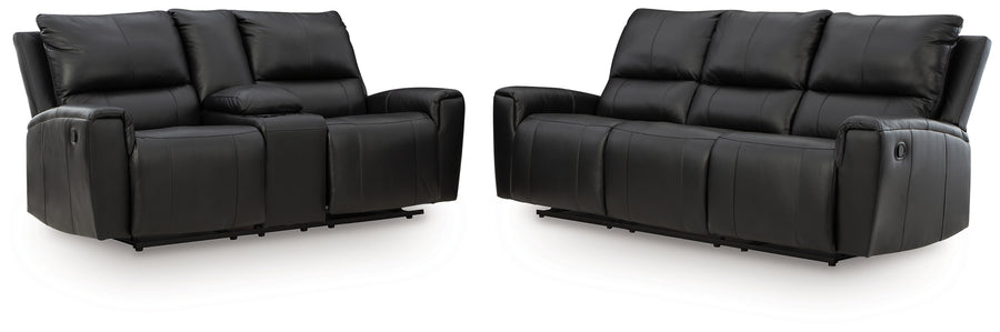 Glossmore Black Reclining Sofa and Loveseat | PCU11700