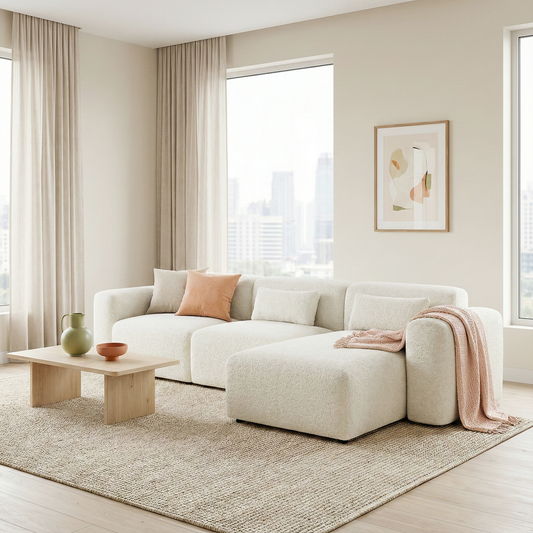 Haledon  Sand Boucle Right Sectional