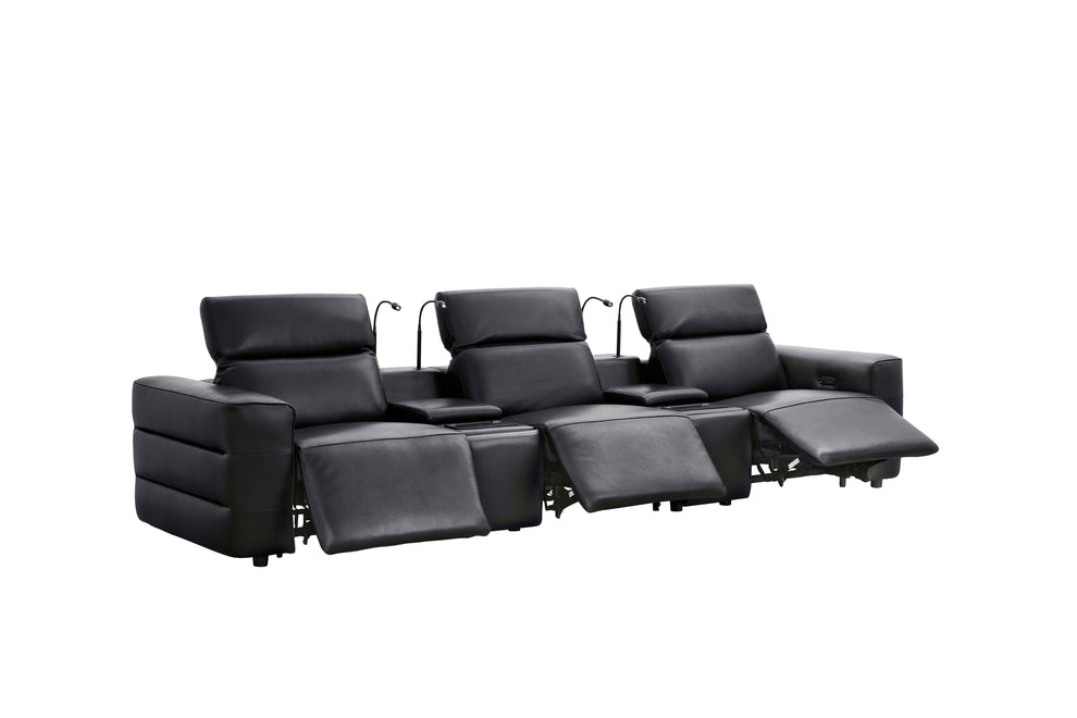 Diamante Black 3pc POWER Reclining Sofa MI-2515