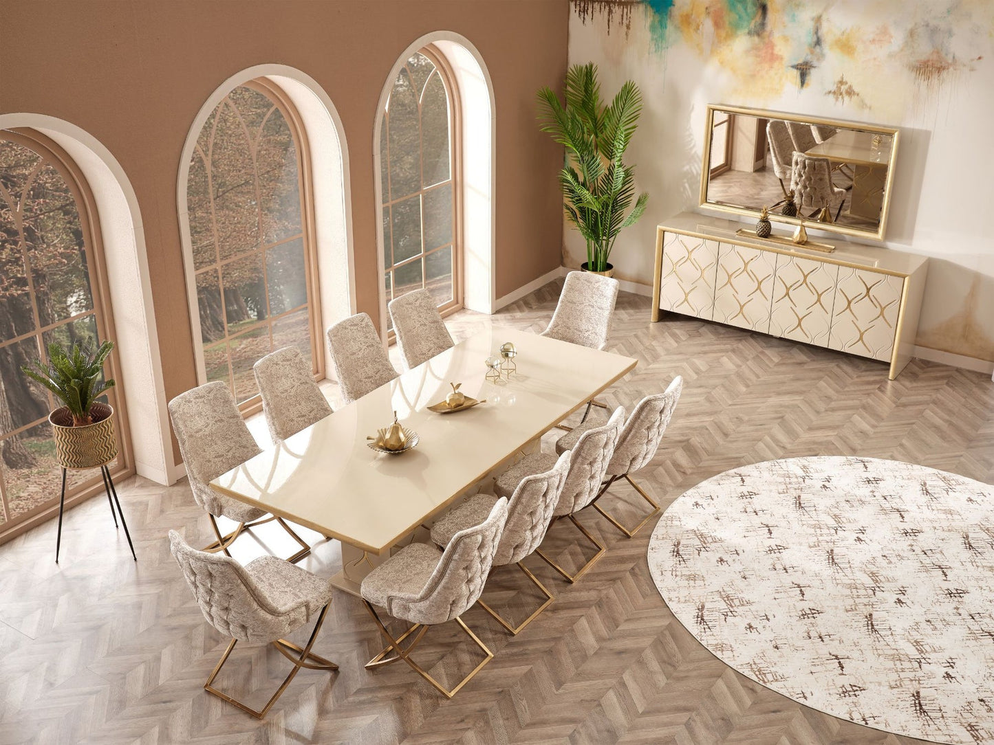 Napoli Diningroom Set (79"Dining Table & 6 Dining Chair)