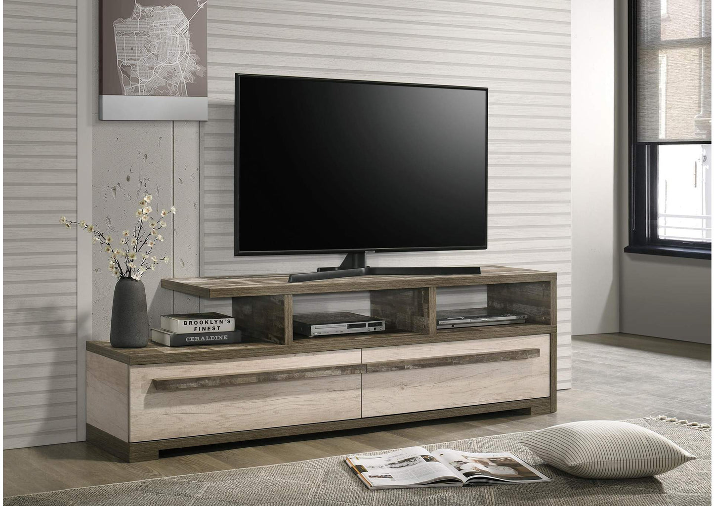 Patterson Driftwood 71 inch TV Stand B3050 - Harwin Furniture