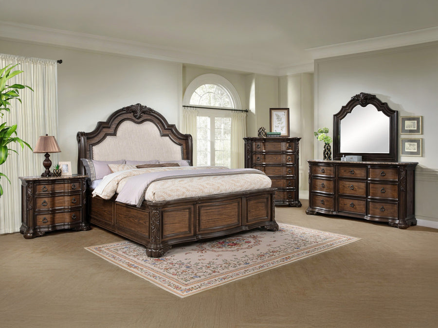 Ludwig Brown Upholstered Panel Bedroom Set B1640