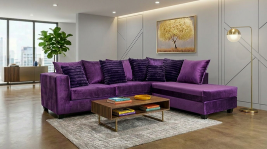Kora Purple Fabric Sectional S325