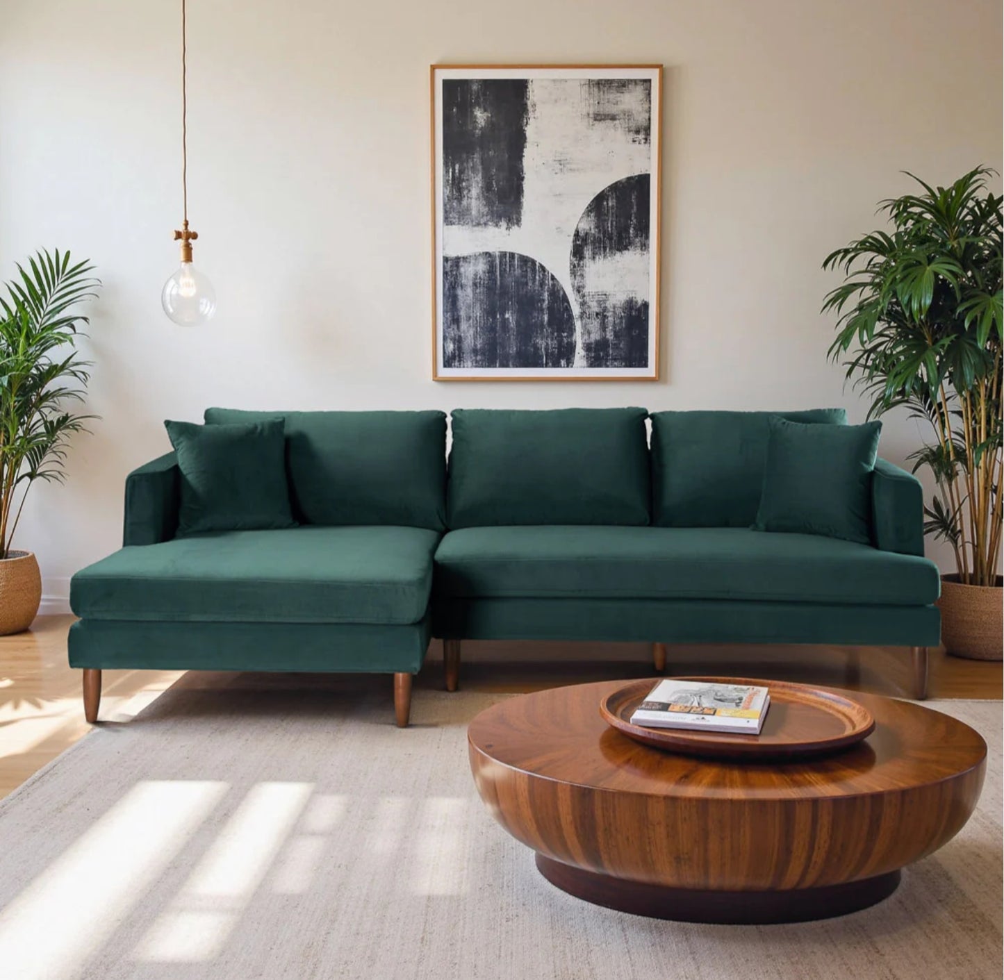 Blake 107" Green L-Shaped Sectional Sofa Left Facing