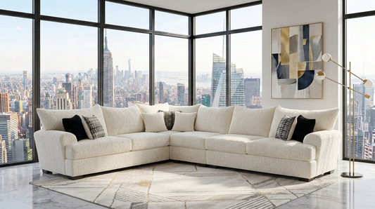 Rizz Ivory Fabric Sectional S360