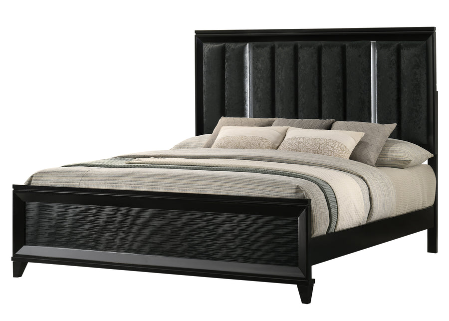 Cressida Black LED Upholstered Panel Bedroom Set B7350