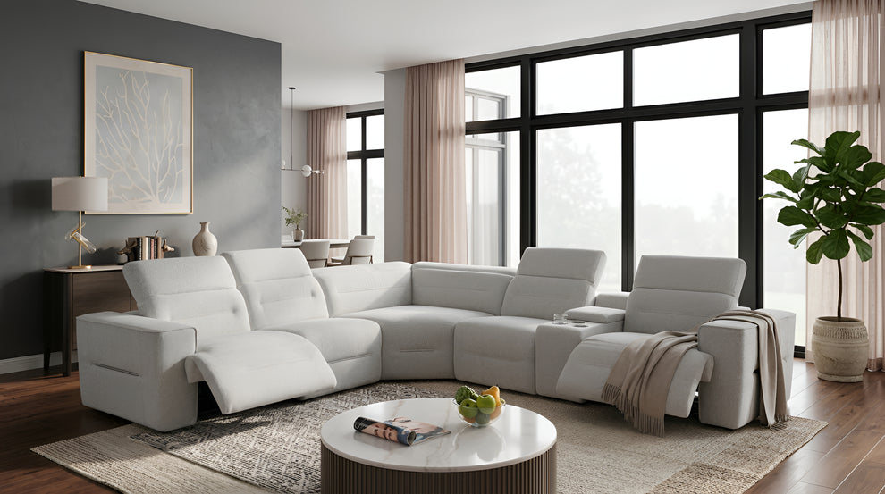 Nexus  Grey Fabric POWER Sectional MI-1265