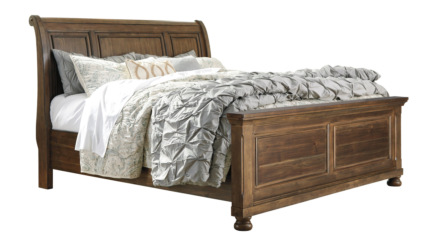 Flynnter Medium Brown Sleigh Platform Bedroom Set B719
