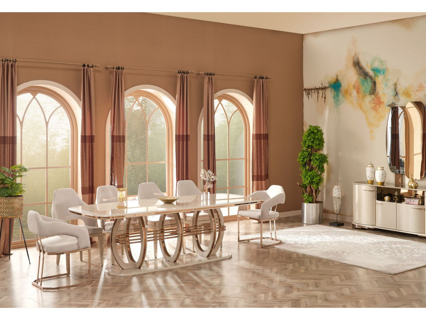 Paris Diningroom Set (79"Dining Table & 6 Dining Chair)