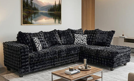 Mamba Black Fabric Sectional