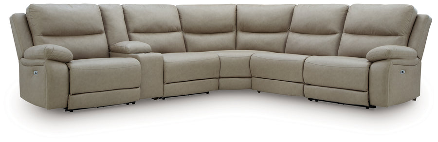 Narwhal Place Pebble 6pc Reclining Sectional with Storage Console | PC99201
